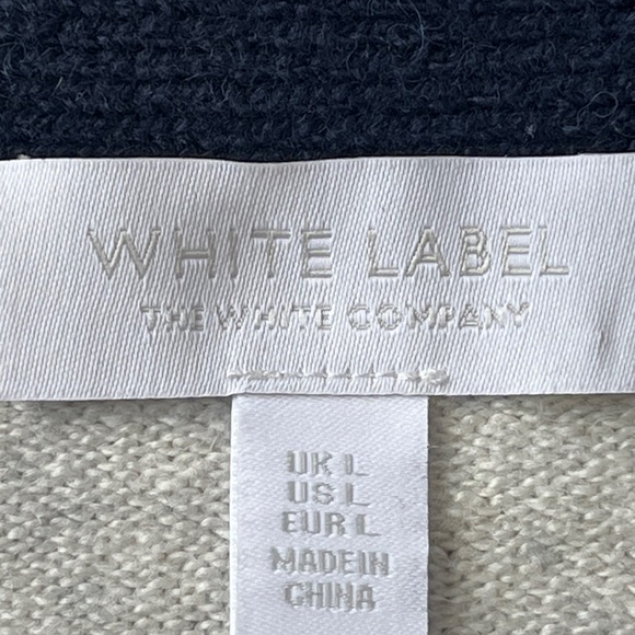 NWOT- White Company Colorblock Boyfriend Cardigan - Alpaca - large - grey/blue - Picture 7 of 11